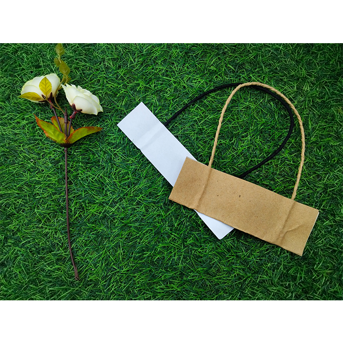 Twisted Handle Pegangan Tali Kertas Warna Hitam dan Coklat